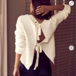 Lulus Weekend In Aspen Ivory Backless Sweater Top